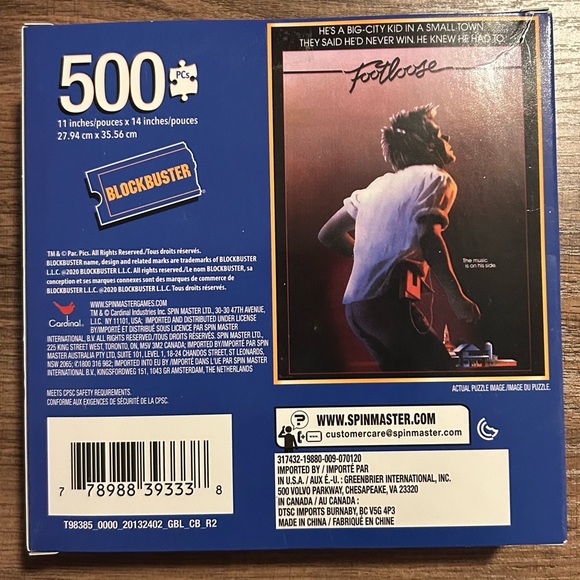 Blockbuster 500 piece Footloose and Flashdance puzzle lot of 2 - Picture 3 of 5